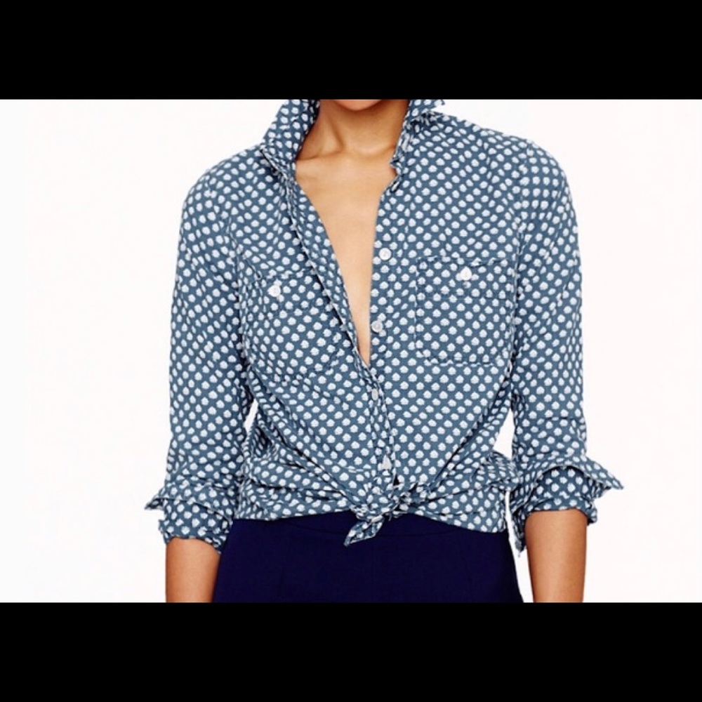 J. Crew chambray workshirt in flower bud Sz 8
